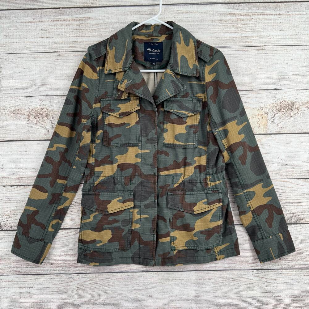 Madewell Military Outbound Camo Jacket Womens Small‎ Green Camo Ripstop